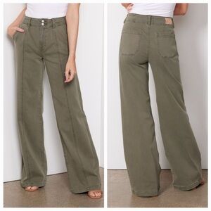 PAIGE Olive Flare & Wide Leg Jeans